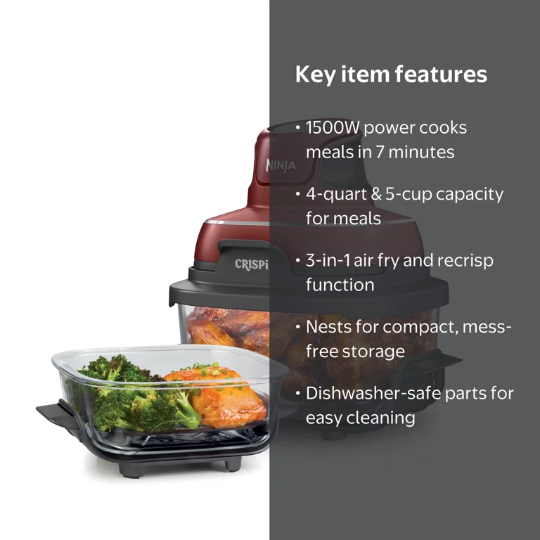 Free Shipping! Ninja Crispi Portable Air Fryer System 4QT and 5