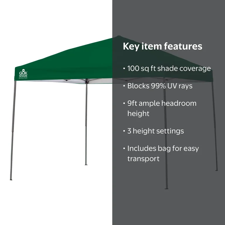 Quik Shade 10' X 10' Expedition 100 Square Feet Of Shade Straight
