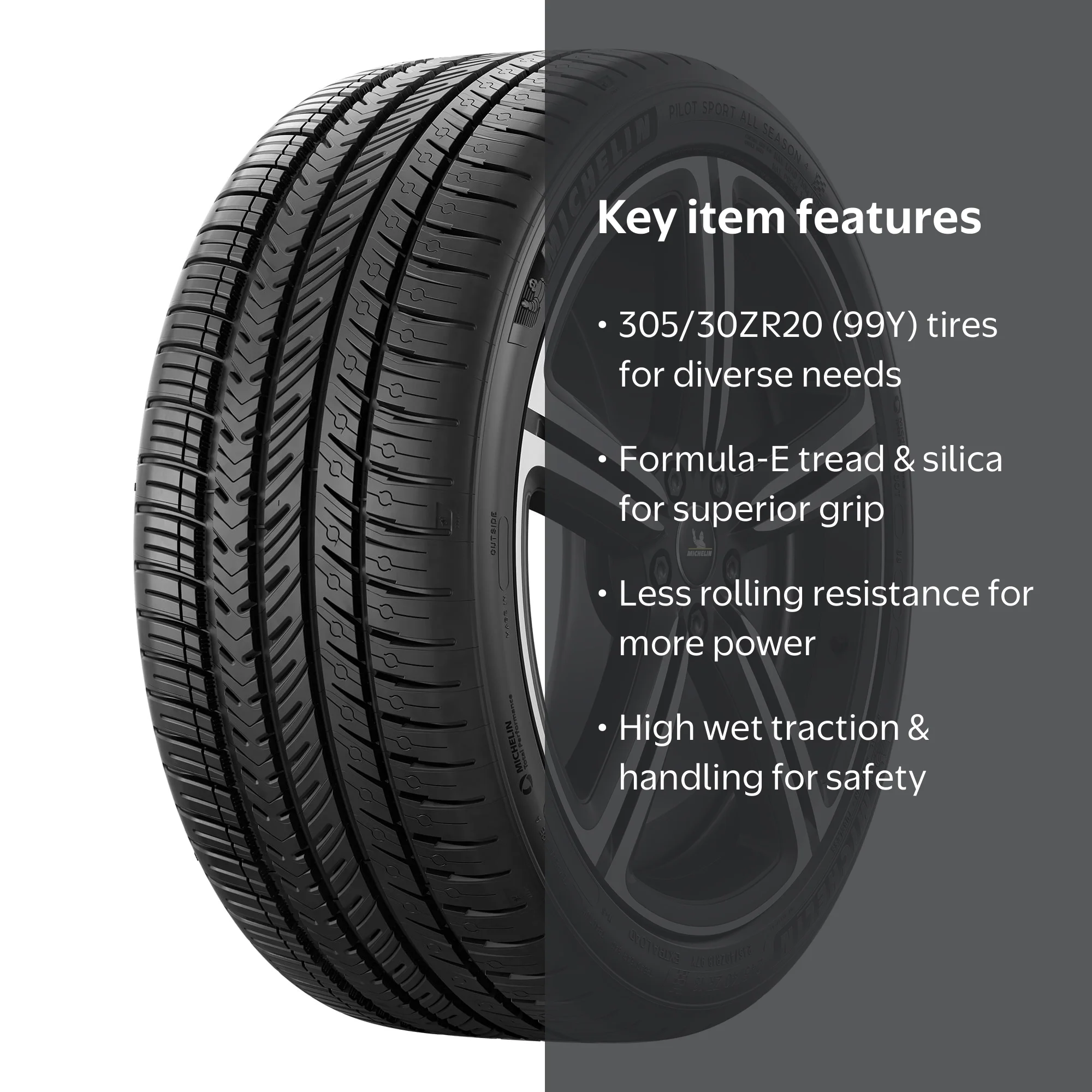 Michelin Pilot Sport All-Season 4 Tire, 305/30ZR20, 99Y, High