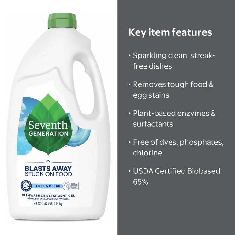 Seventh Generation Liquid Dishwasher Detergent, Free & Clear, 42