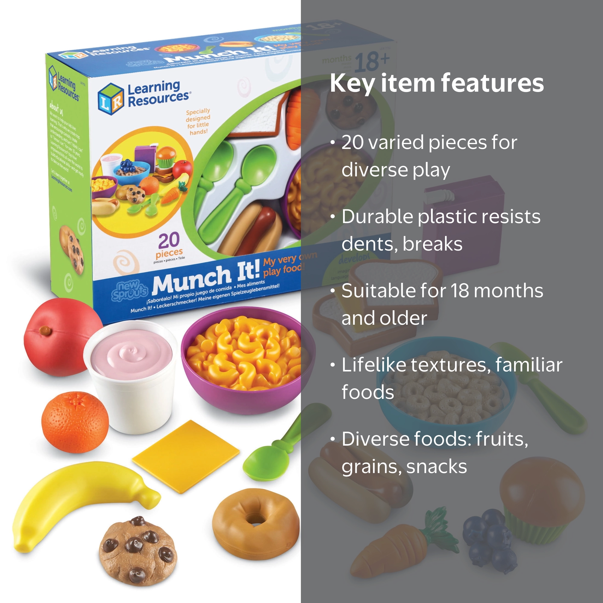 Free Shipping! Learning Resources New Sprouts Munch It Food Set 20