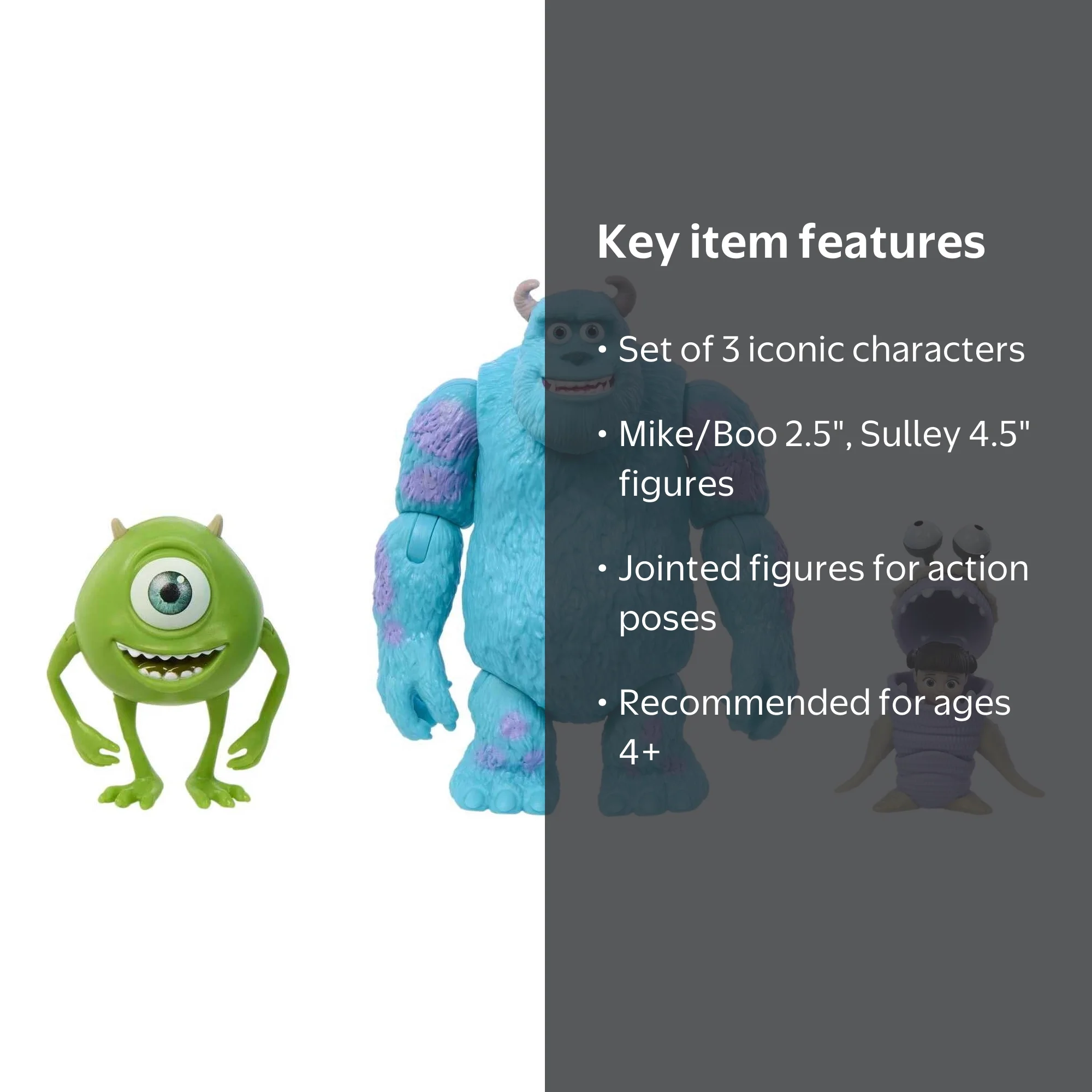 Disney Pixar Monsters, Inc. 3pk Action Figures with Boo - Walmart.com