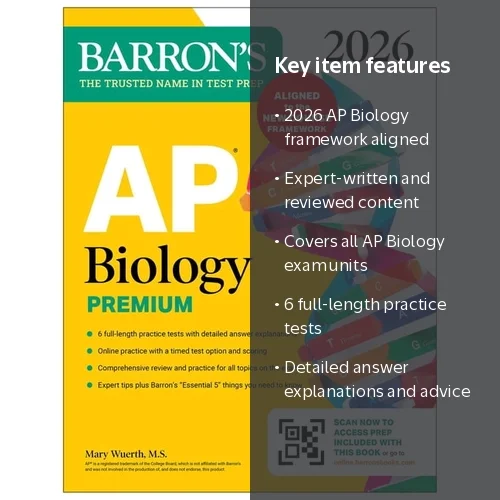 Barron's AP Prep AP Biology 2026: 6 Practice Tests + Review +