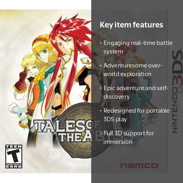 Bandai Namco, Tales of the Abyss, Nintendo 3DS, White - Walmart.com