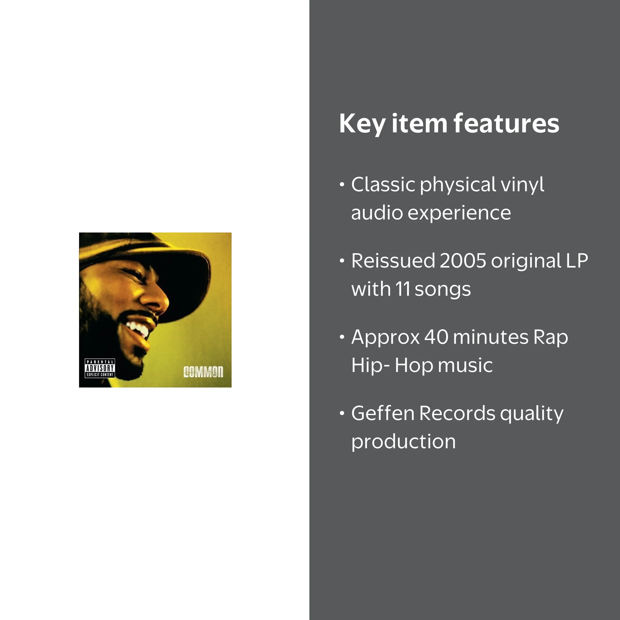 Geffen Records, Vinyl, Common - Be - Music & Performance - Vinyl