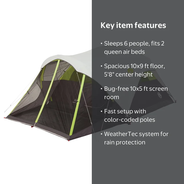Coleman 6-Person Steel Creek‚Ñ¢ Fast Pitch‚Ñ¢ Dome Tent with