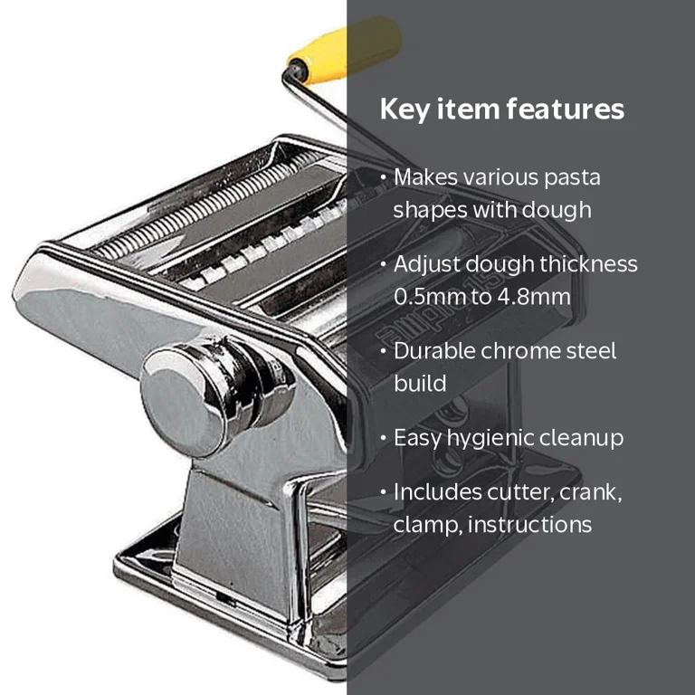 Marcato Atlas Ampia Pasta Machine, Made in Italy, Chrome Plated