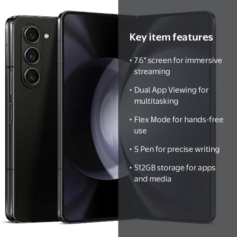 Samsung, Galaxy Z Fold 5 Smartphone, 512GB, Phantom Black