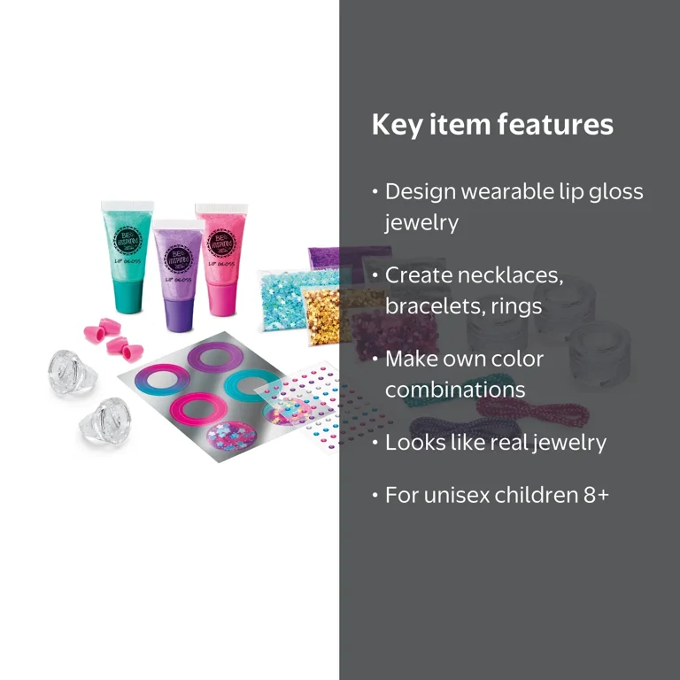 Cra-Z-Art Be Inspired Glitter & Gem Lip Gloss Lockets, Multicolor