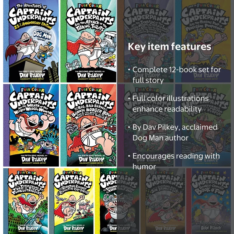 Captain Underpants Series Set: Complete Hardcover Comic Box 1-12