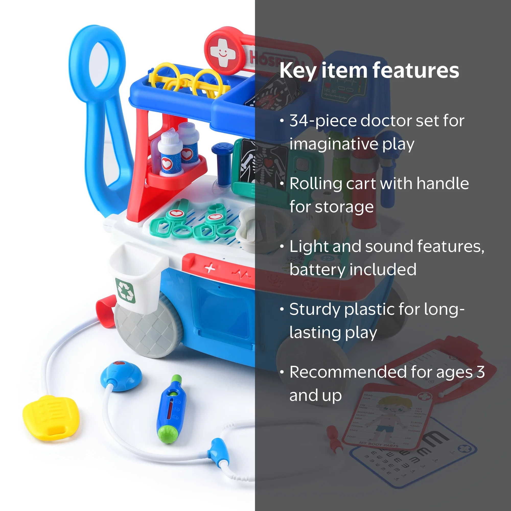 ③KinKi Kids19セット Kid Connection Doctor Cart, 34 Pieces, Toddler Toys - Walmart.com