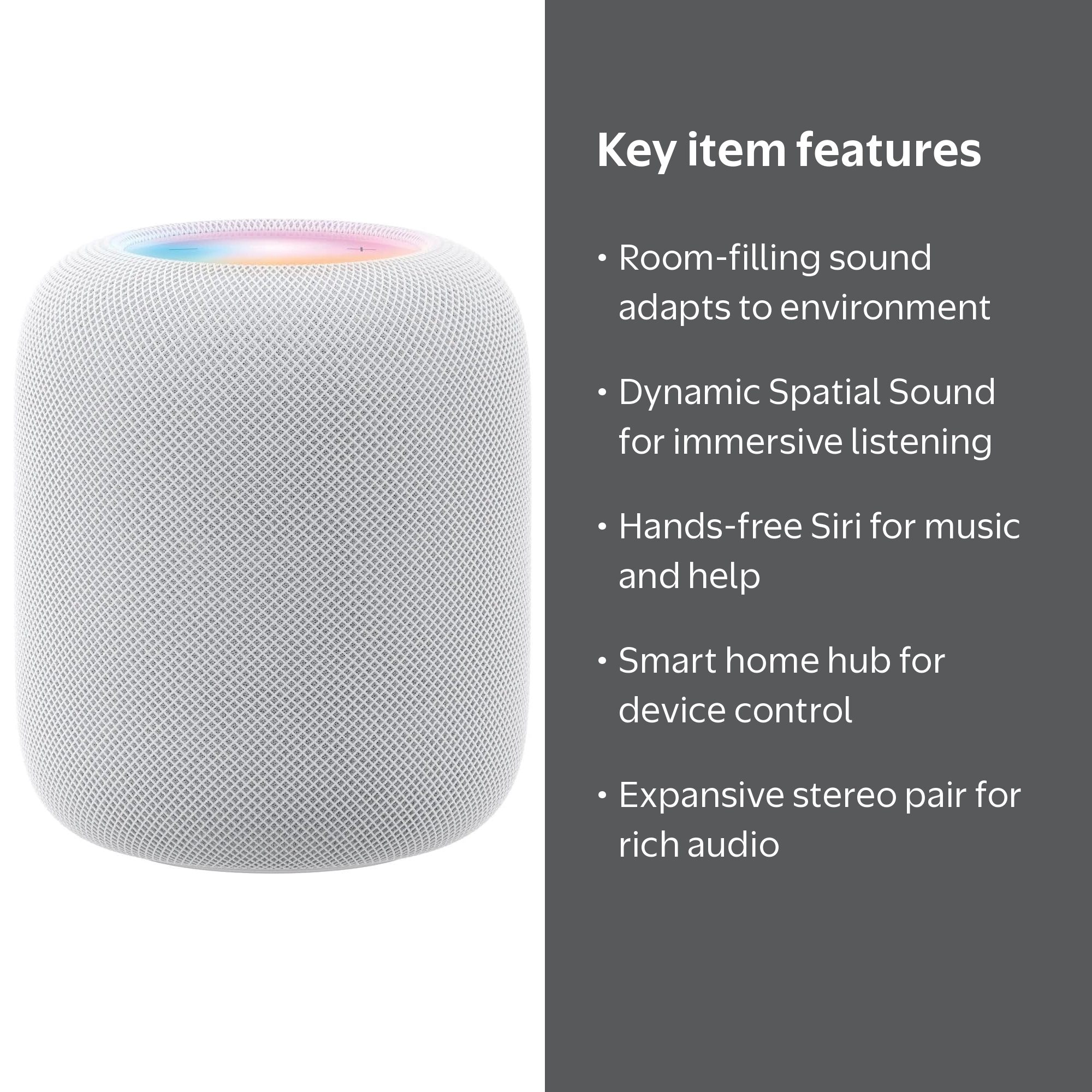 Apple, HomePod 2nd Generation, White, High-fidelity smart speaker