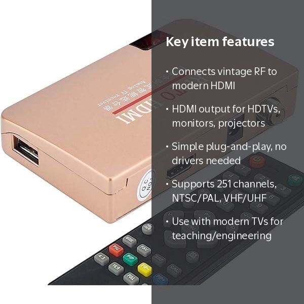 Rf Demodulator Coaxial To Hdmi Uhf Modulator Vhf Adapter Coax