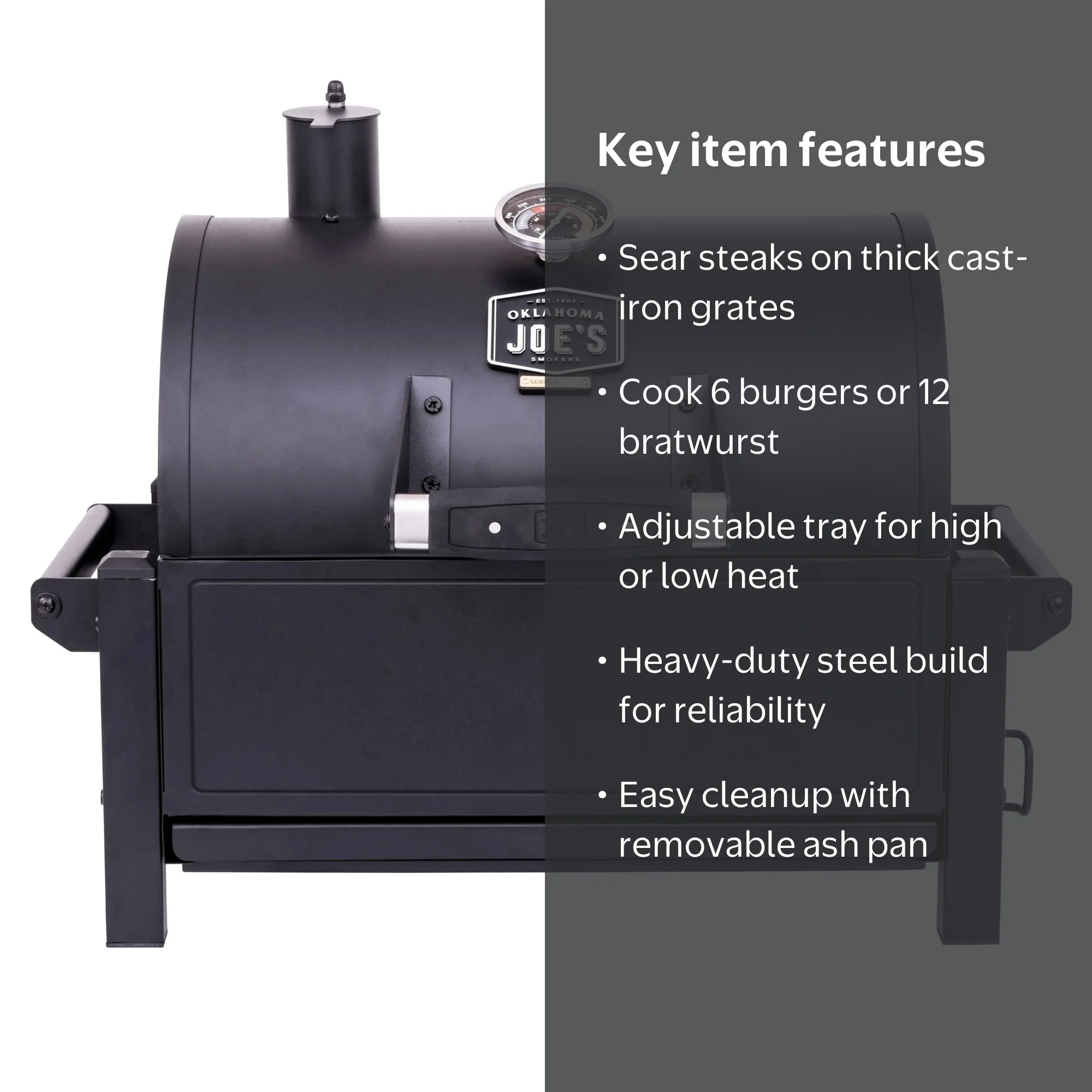 Oklahoma Joe's, Rambler Tabletop Charcoal Grill, 218 sq in