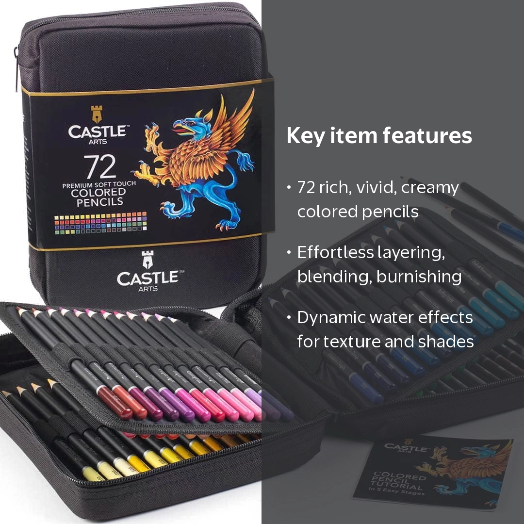 Castle Art Supplies 72 Piece Colored Pencil Set for Adults