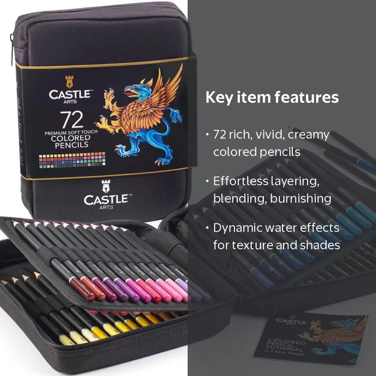 Castle Art Supplies 72 Piece Colored Pencil Set for Adults