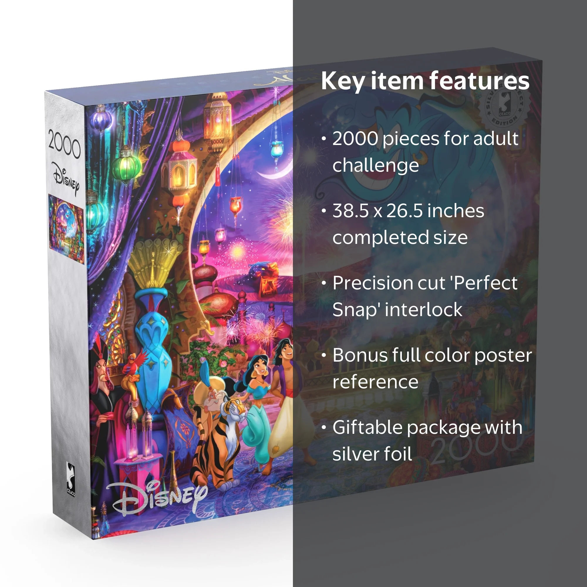 Ceaco 2000-Piece Disney Aladdin Jigsaw Puzzle for Adults 14+ with