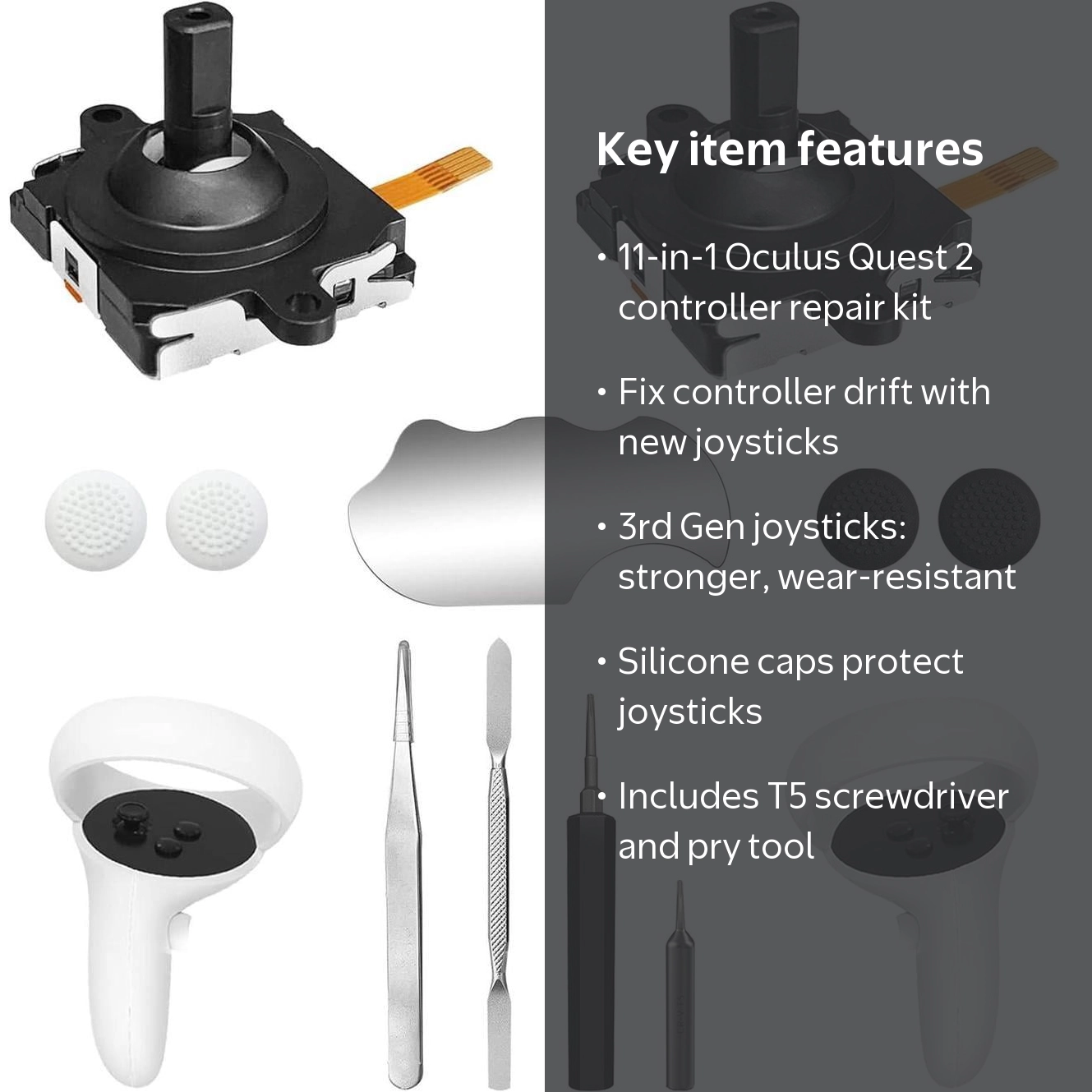 Werleo 11 in 1 Joystick Replacement Kit, Silicone Thumb Caps