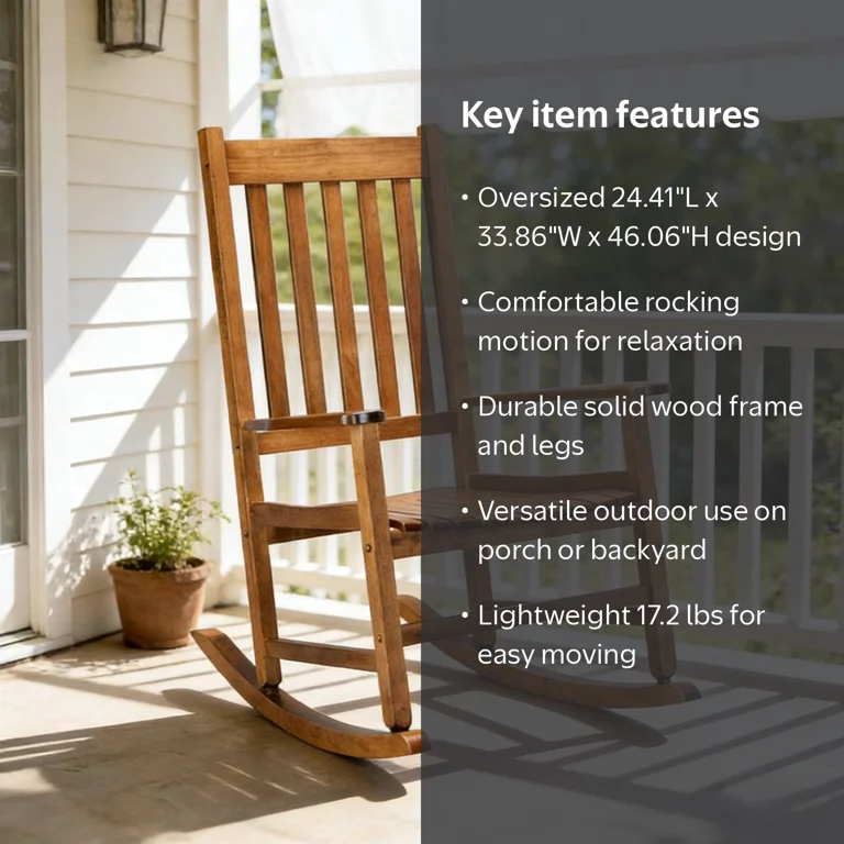 Zimtown, Wooden Rocking Chair, Oversized Porch, Garden Original