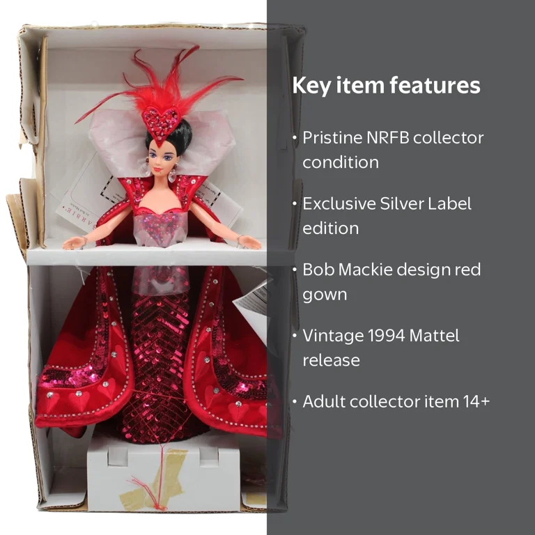 Bob Mackie 1994 Queen of Hearts Barbie Doll, NRFB, Non-Mint Box