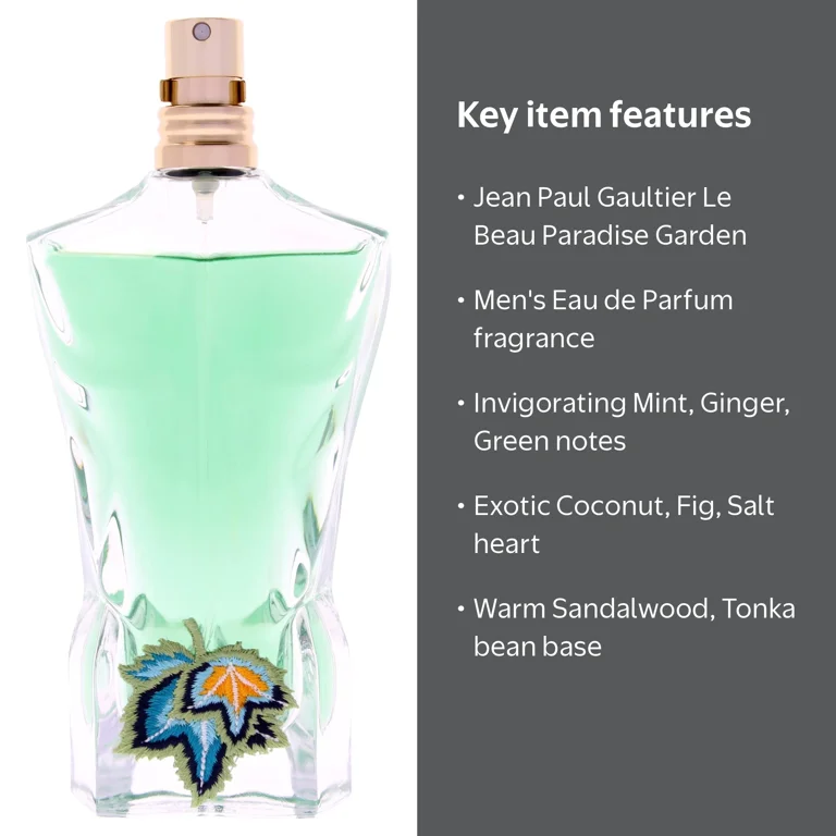 Jean Paul Gaultier Le Beau Paradise Garden Men's Cologne, EDP