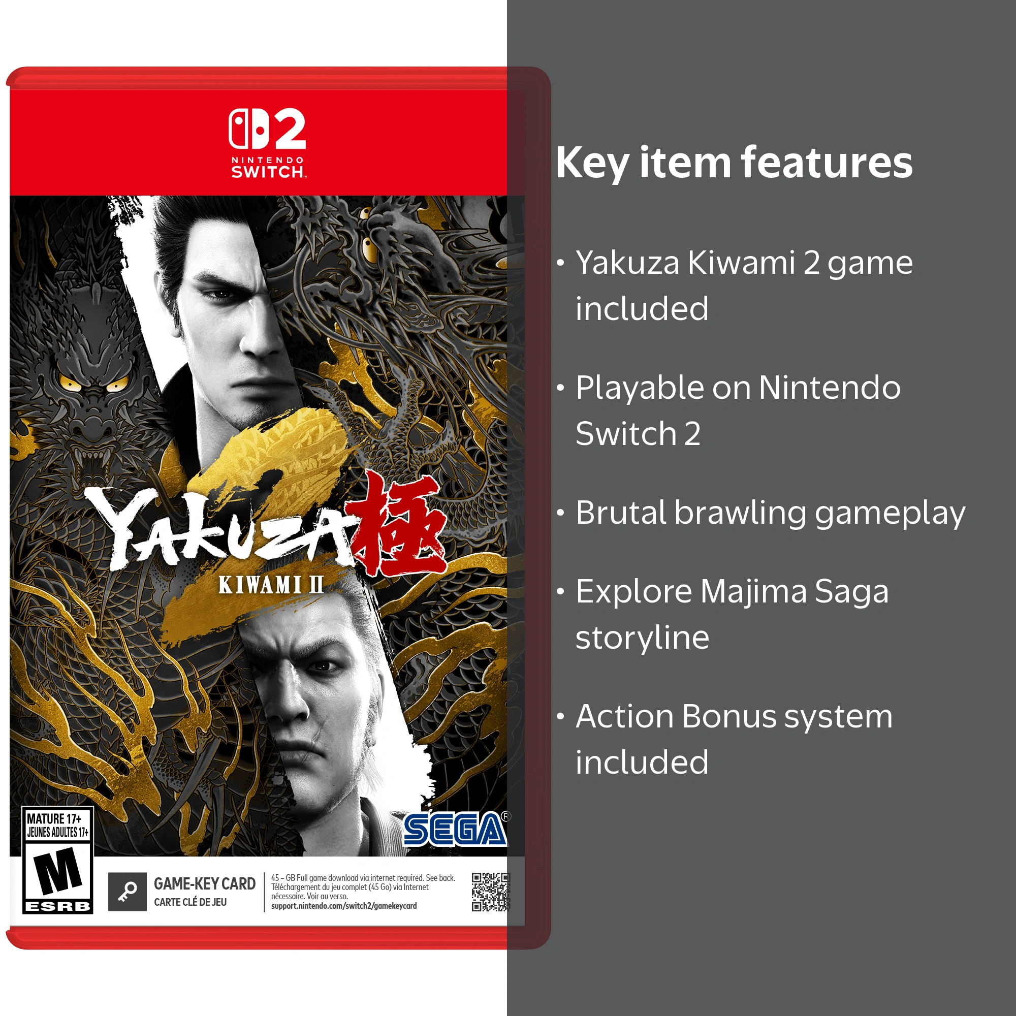 SEGA, Game-Key Card, Yakuza Kiwami 2 for Nintendo Switch 2, Action