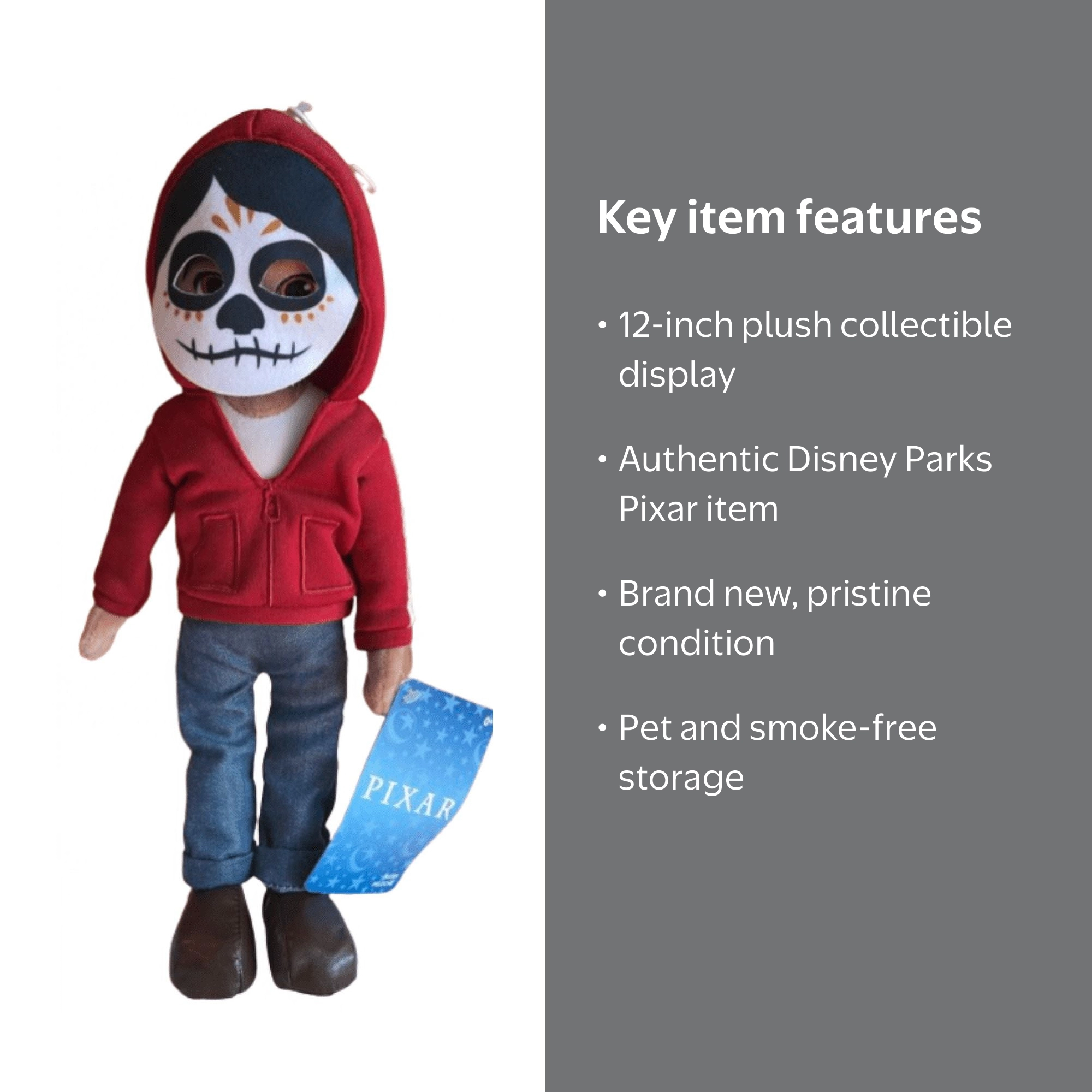 Disney Parks Pixar Coco Miguel Plush Día de Muertos 12in