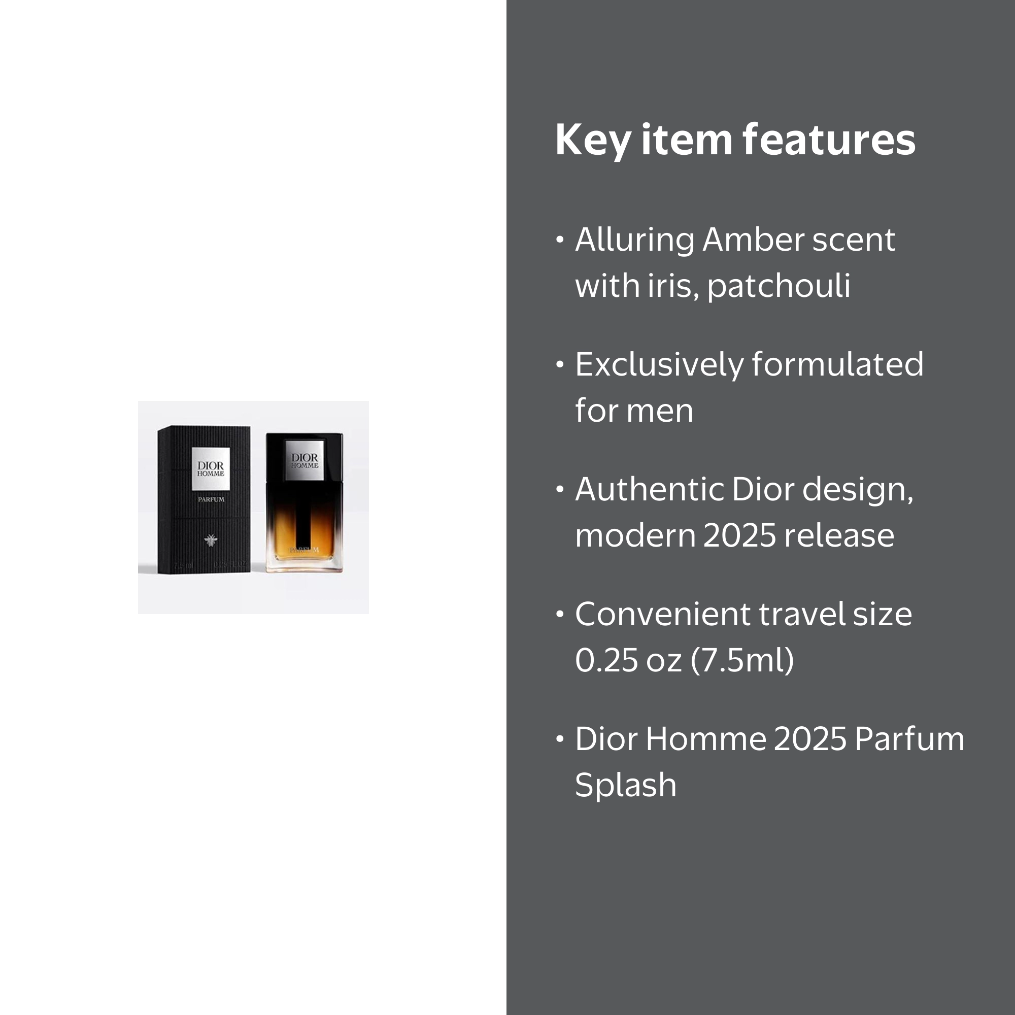 Dior, Men's Fragrance, 7 mL, Dior Homme 2025 Parfum Splash