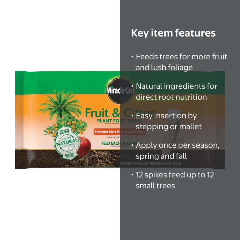 Miracle-Gro Fruit and Citrus Plant Food Spikes, Also for Palm