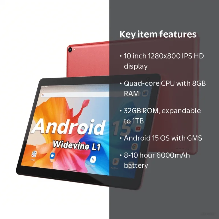 Coopers, Android 15 Tablet, 10 inch, 1280x800 IPS Touch Screen