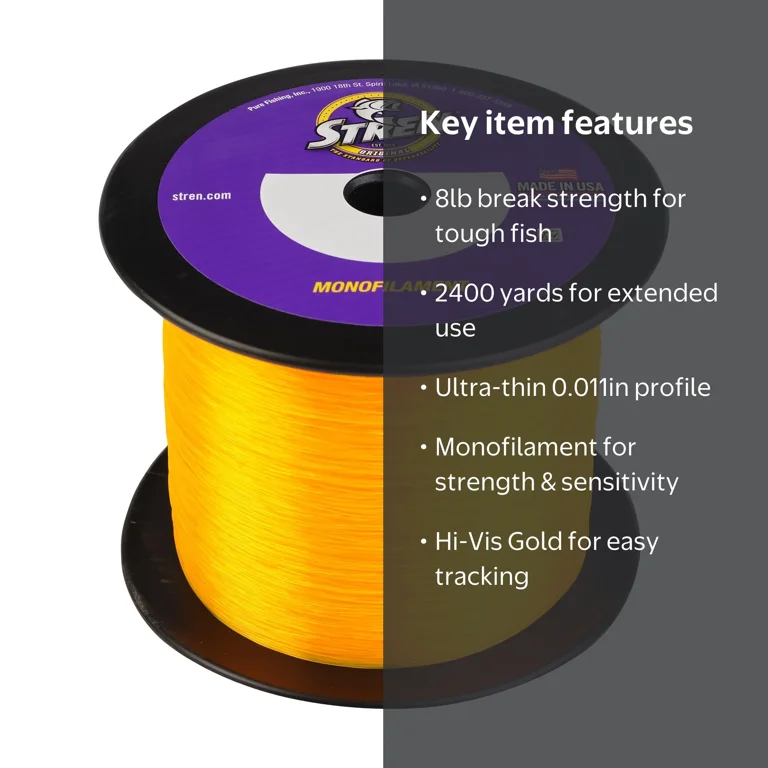 ストレン ゴールデン蛍光 釣り糸 10 lb 100 yards Stren Original Monofilament Fishing Line, Hi-Vis Gold, 8lb Test