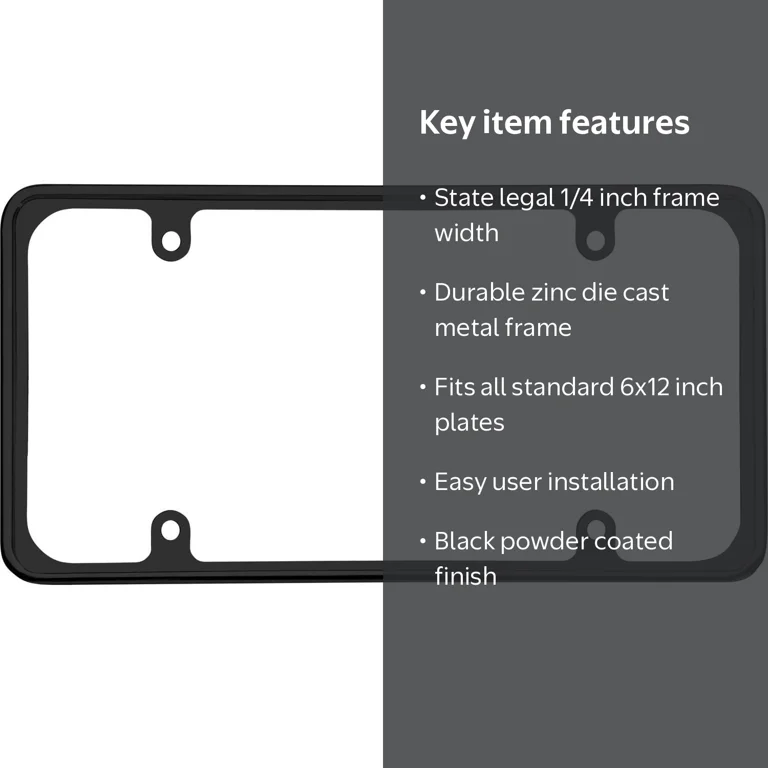 Cruiser Accessories, License Plate Frame, 30650, Perimeter Black