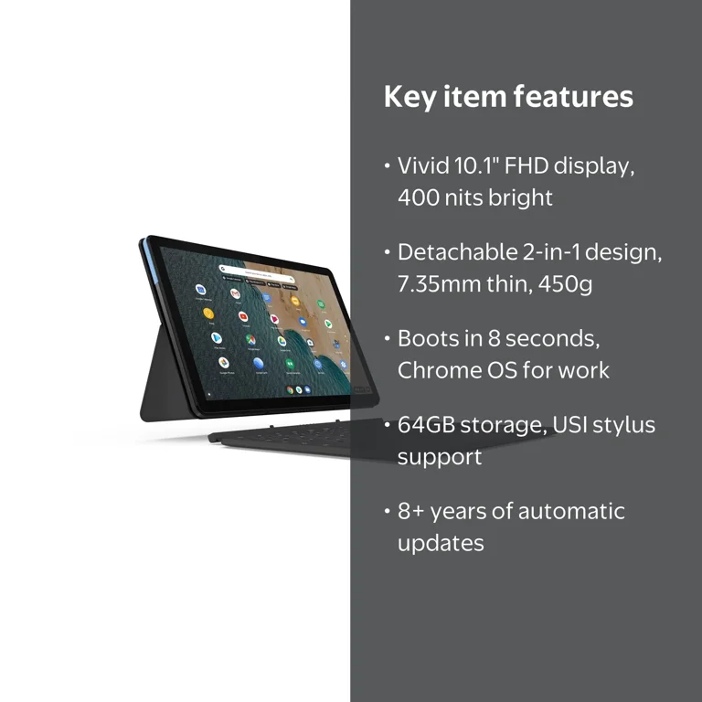 Lenovo Chromebook Duet - Detachable Keyboard, 10.1
