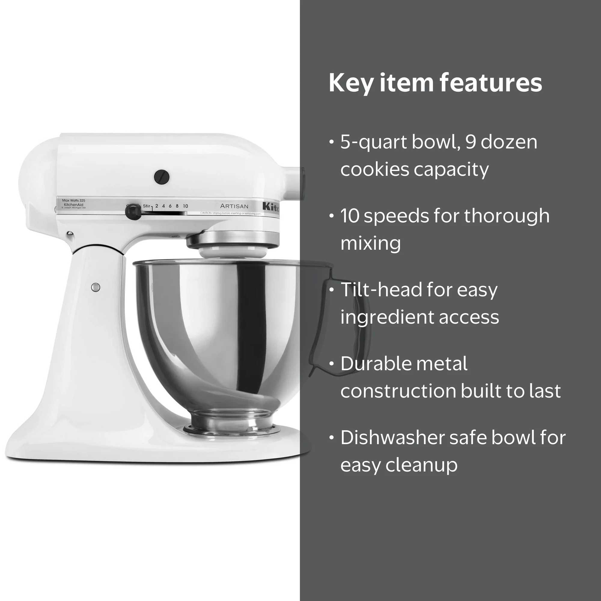 KitchenAid Artisan Series 5-Quart Tilt-Head Stand Mixer with
