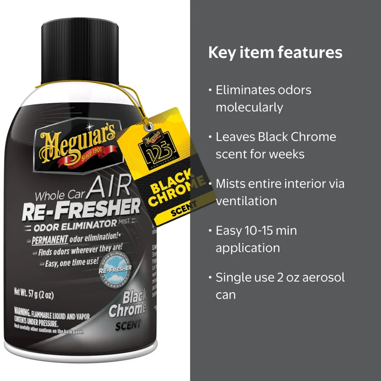 Meguiar's, Whole Car Air Re-Fresher, G181302, Black Chrome Scent