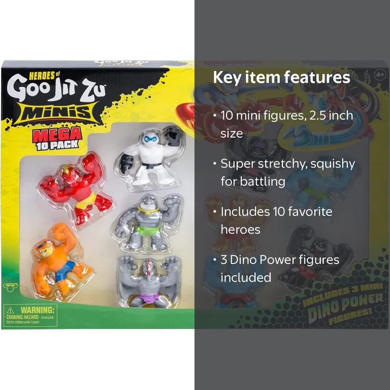 Moose Toys, Heroes of Goo Jit Zu Minis Mega 10 Pack, 10 Mini