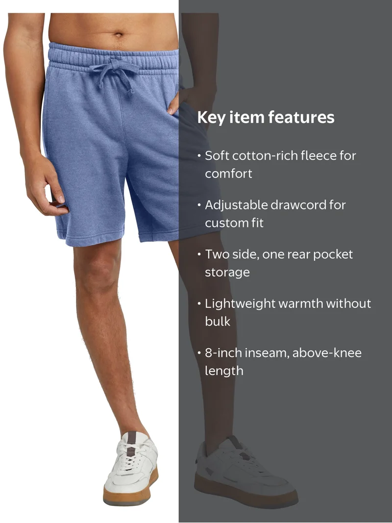 Hanes Men's Gym Fleece Sweat Shorts with Pockets, Midweight Soft
