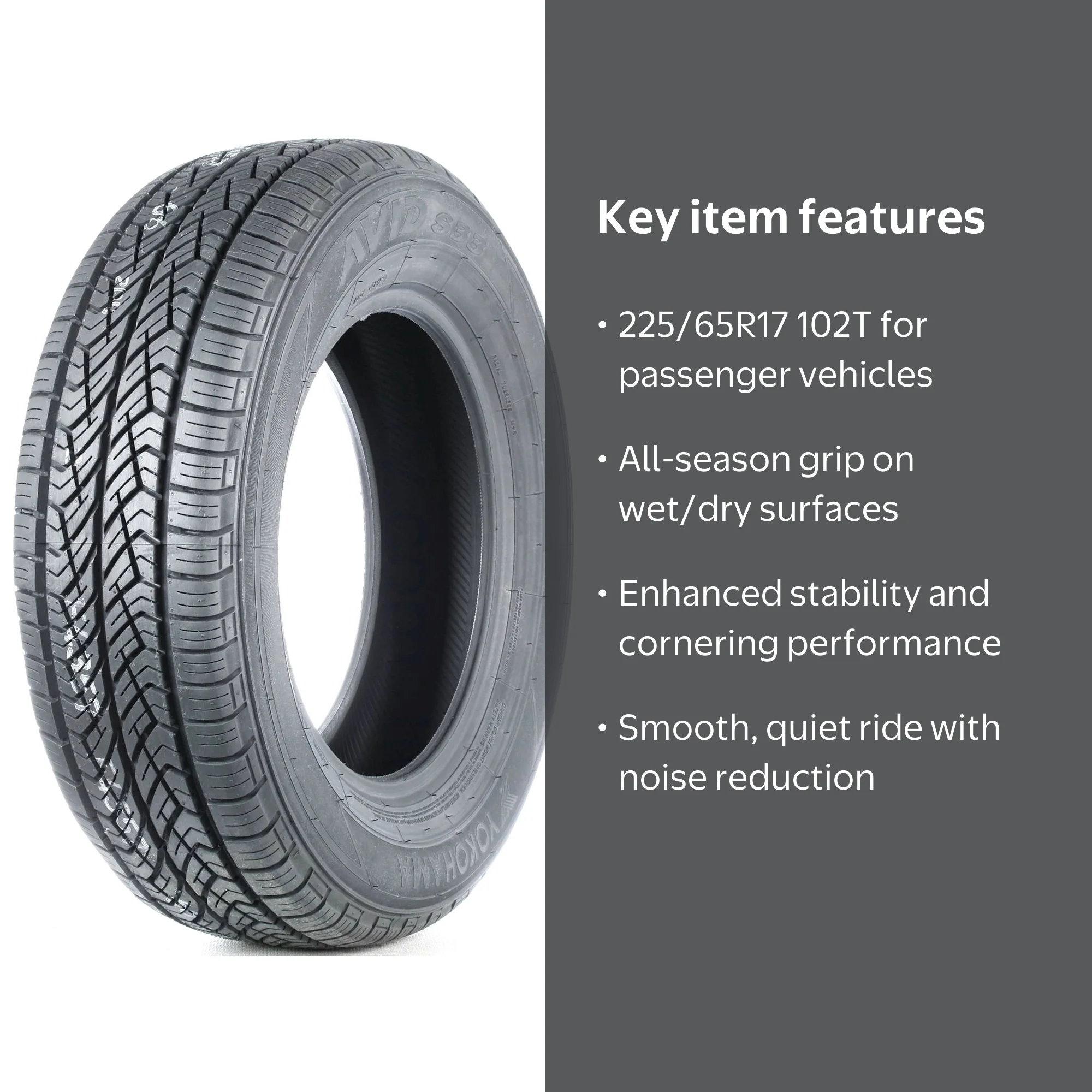 Free Shipping! Yokohama AVID S33B All Season Passenger Tire 225