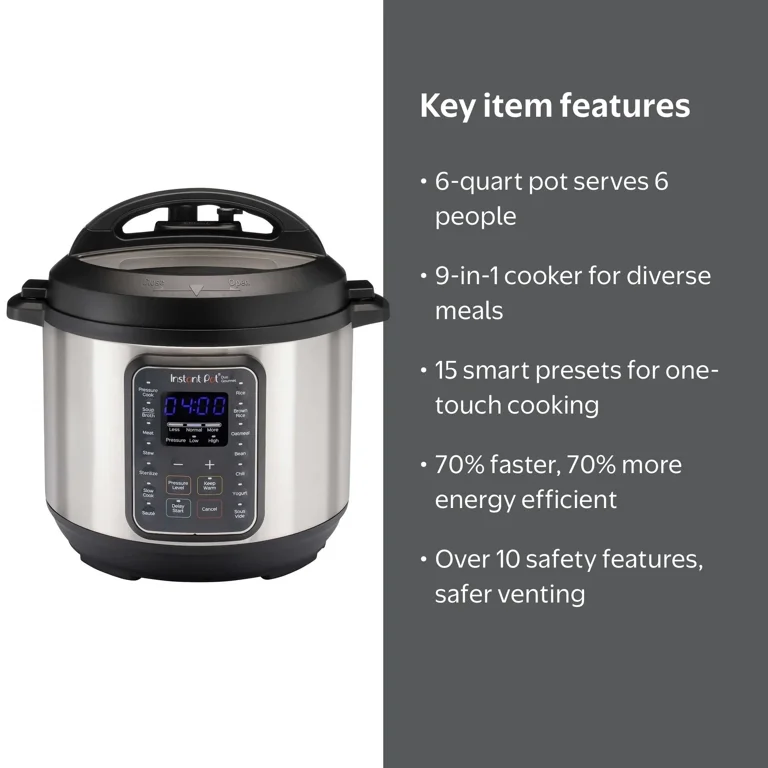 Instant Pot 6 QT Duo Gourmet Multi-Use Pressure Cooker - Walmart.com