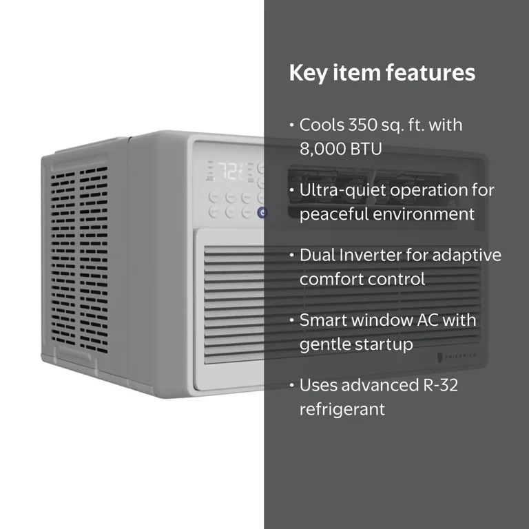 Friedrich CCV08A10A 8,000 BTU Smart Dual Inverter Window Air
