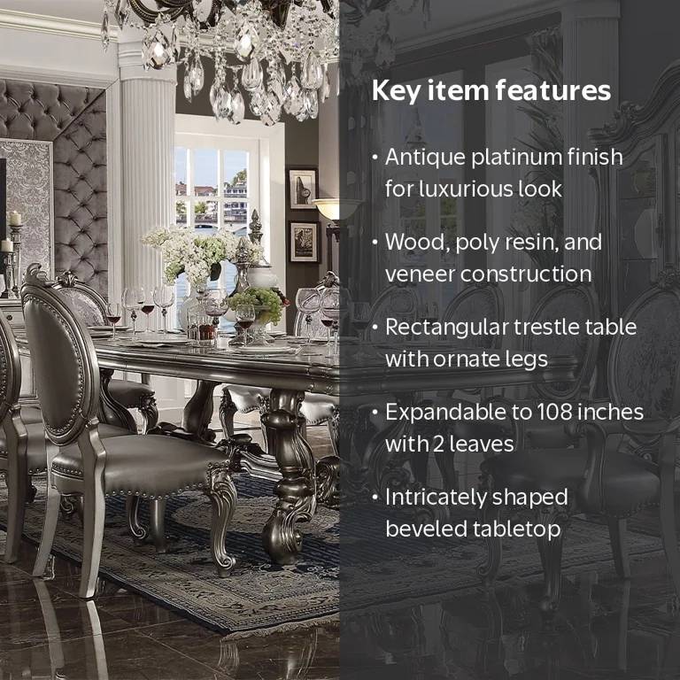 ACME Versailles Dining Table, Antique Platinum - Walmart.com