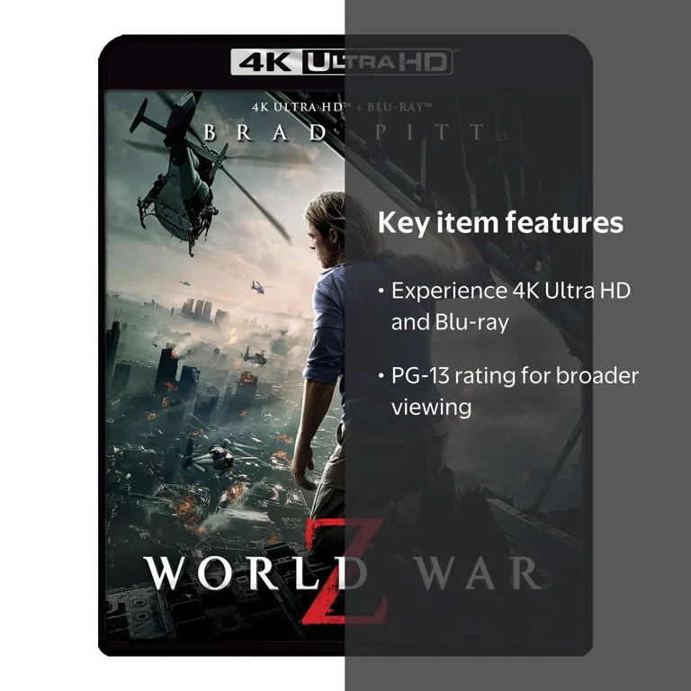 邦楽  Warld Blu-Ray SDS, World War Z, 4K Ultra HD + Blu-ray, Action Adventure Horror