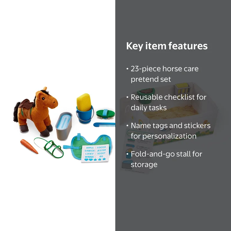 Melissa & Doug, Horse Care Play Set, 23 pcs, Includes Plush Horse