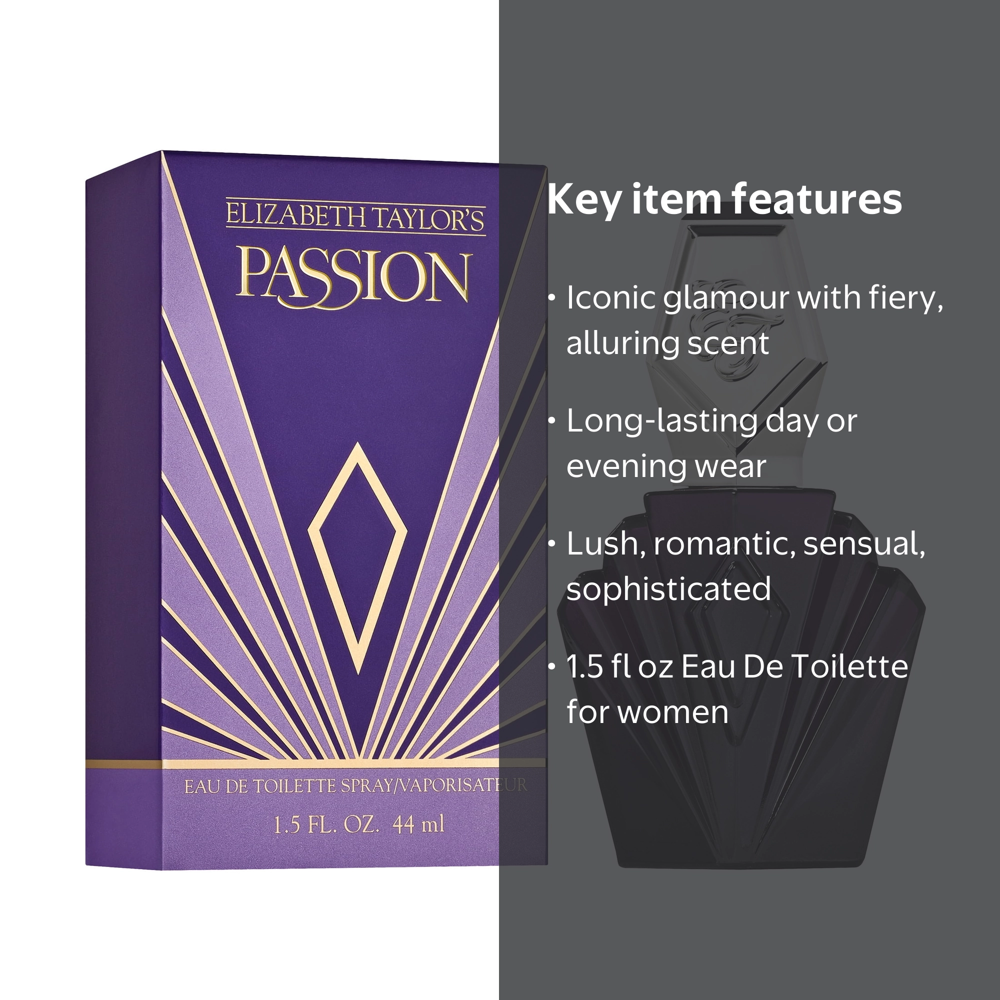 Elizabeth Taylor, Passion Eau De Toilette, 1.5 fl oz, Floral Amber