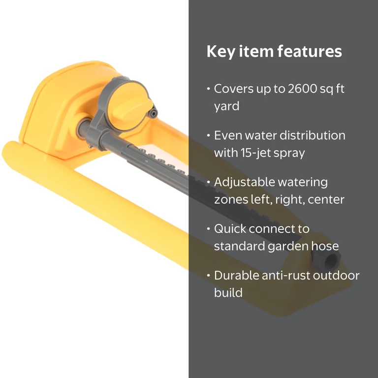 Expert Gardener Oscillating Sprinkler to Cover 2600 sq ft with 15