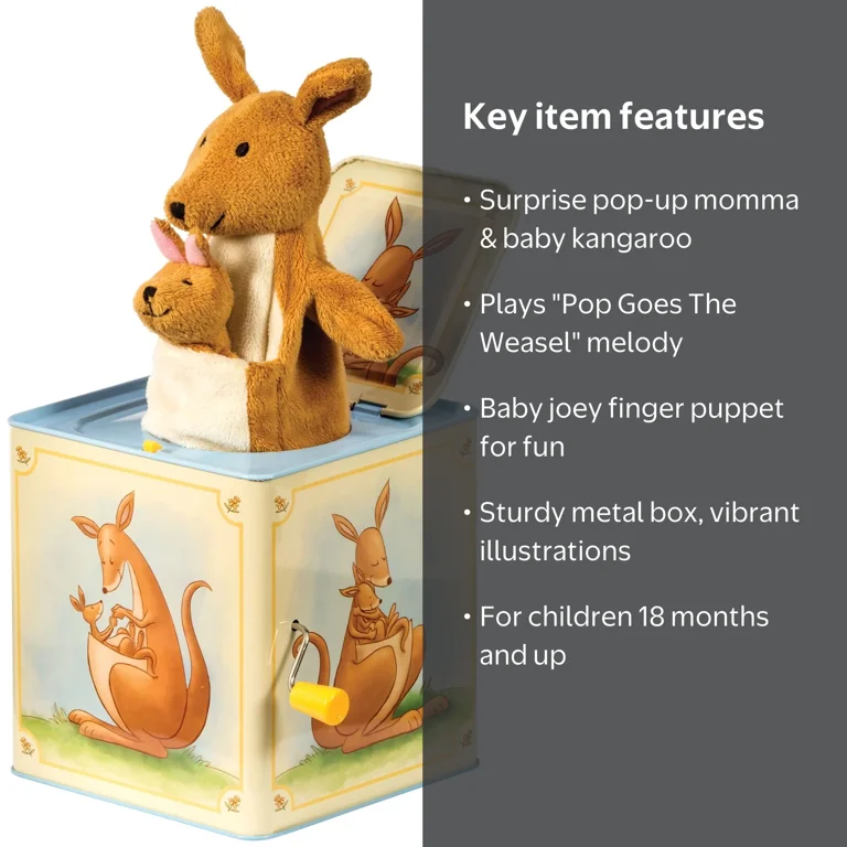 Schylling, Jack In Box, Kangaroo, Classic Pop-Up Music Toy