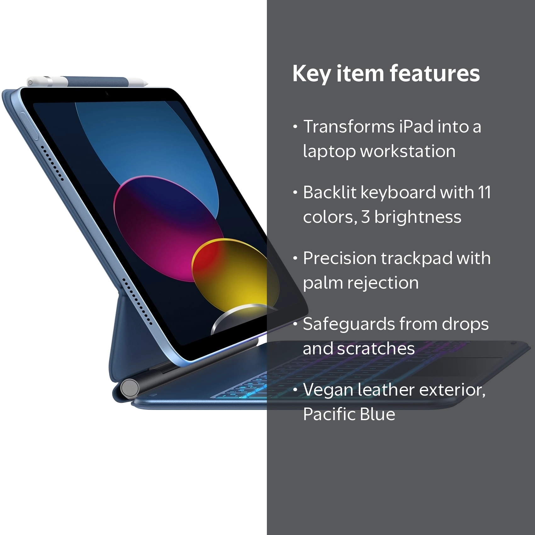 Typecase, Keyboard for iPad 10.9-inch, Blue, Backlit, Magnetic