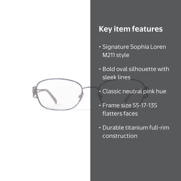Sophia Loren Women's M211 Oval Prescription Eyeglasses with Case