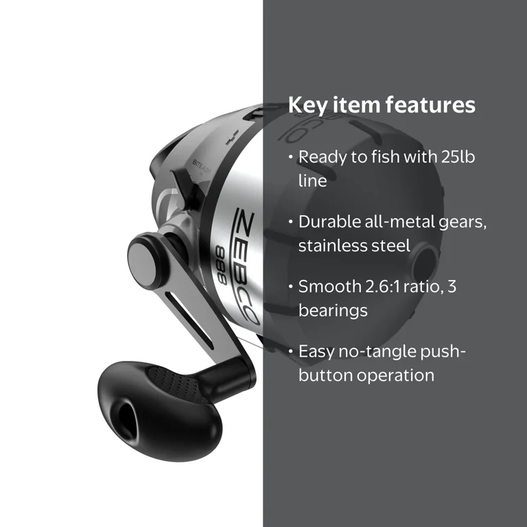 Zebco, Spincast Fishing Reel, Size 80, Heavy Duty, Silver