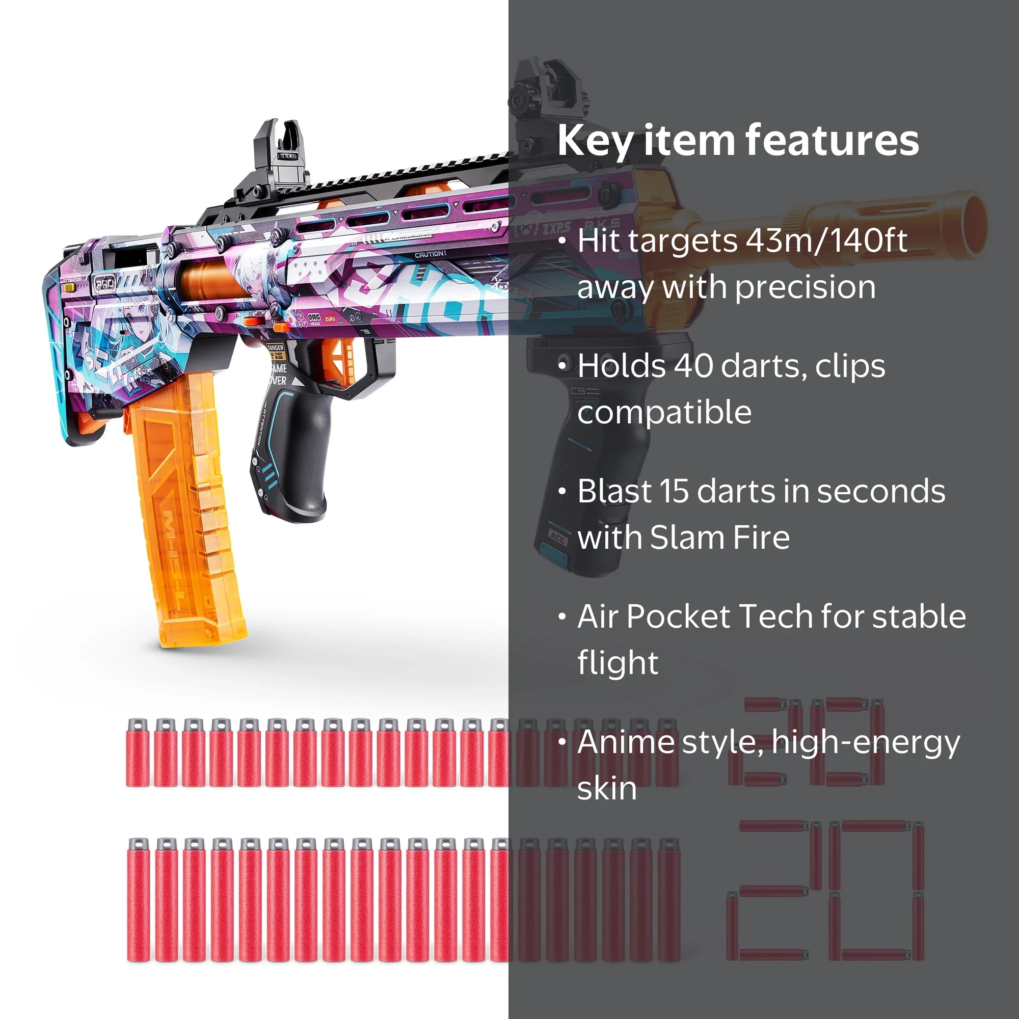 No.074★SHOTGUN限定★逢魔が時★popx★★ XSHOT SKINS Pro Series 1 Anime Long Shot Blaster, 40 Darts